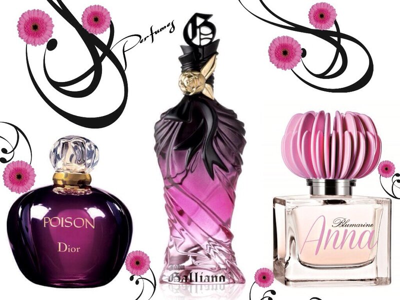 Three Perfume Bottles — Purple