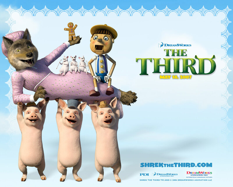 Three Pigs Holding Wolf