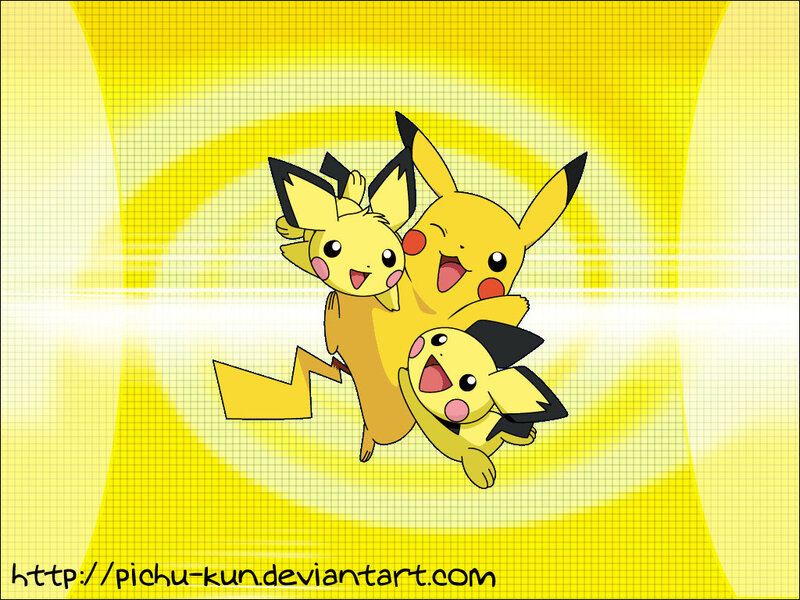 Three Pikachu Characters — Yellow, Happy