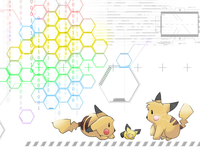 Three Pikachu Characters — Yellow