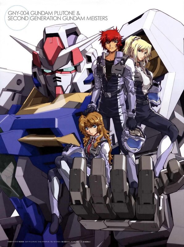 Three Pilots with Mobile Suit