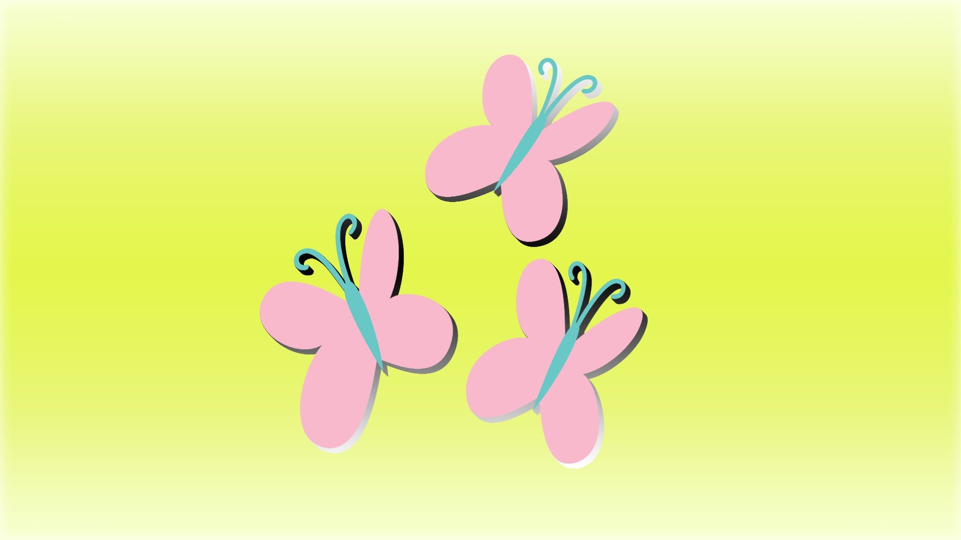 three pink butterflies