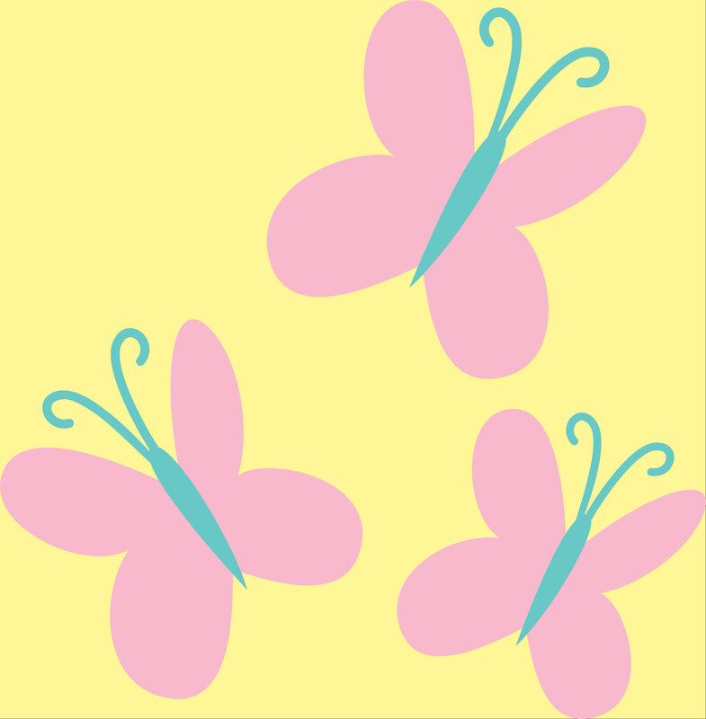 three pink butterflies