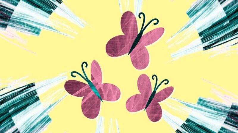Three Pink Butterflies — Yellow