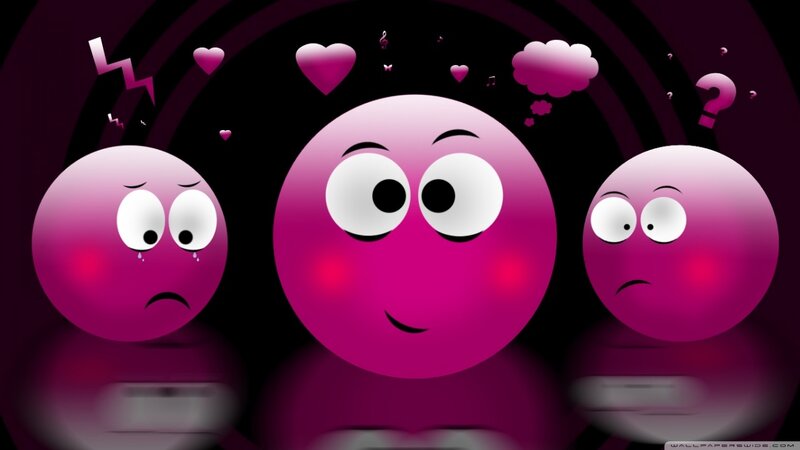 Three Pink Emoji Faces