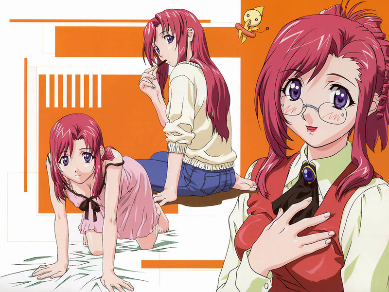 three pink-haired girls in various poses