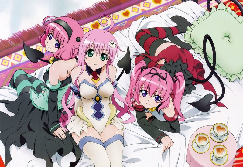 Three Pink-haired Girls — Pink, Playful