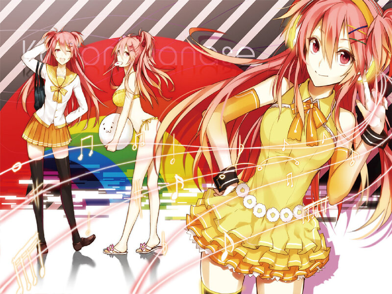 Three Pink-haired Girls — Yellow