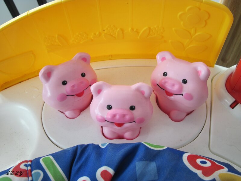 Three Pink Pig Toys