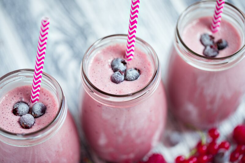 Three Pink Smoothies