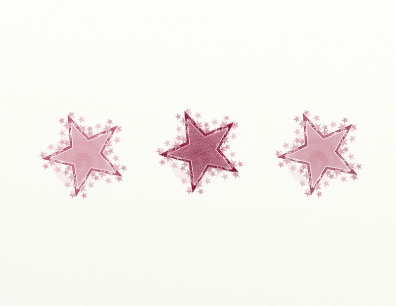 three pink stars with sparkles
