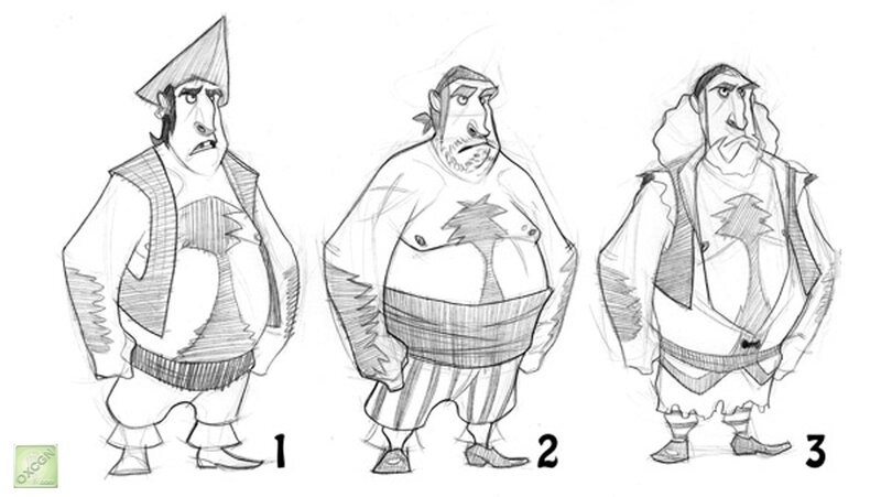 Three Pirate Character Designs