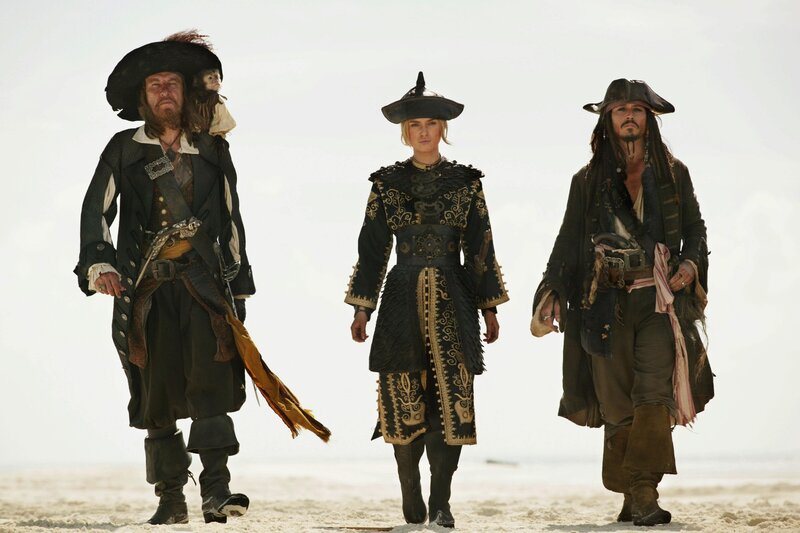 Three Pirates on Beach — Black, Dramatic, Afternoon, Photograph