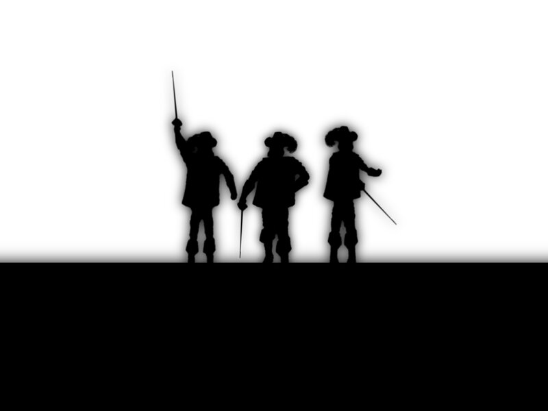 Three Pirates Silhouetted