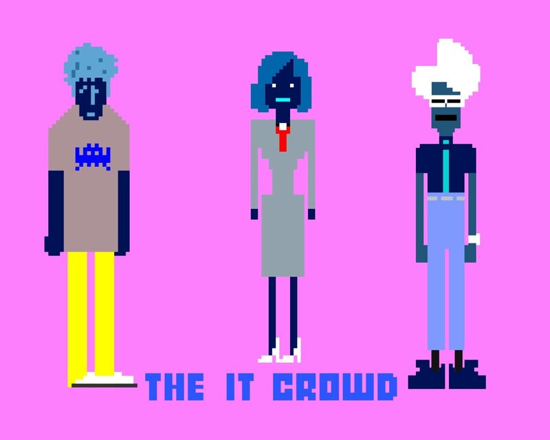 Three Pixel-art Figures