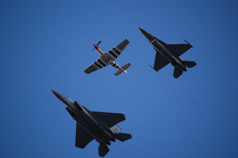 Three planes in formation