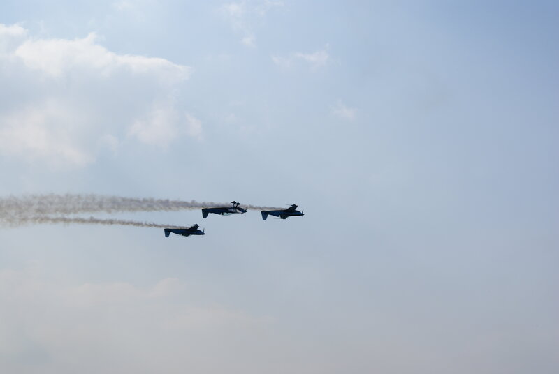 Three planes in formation flight