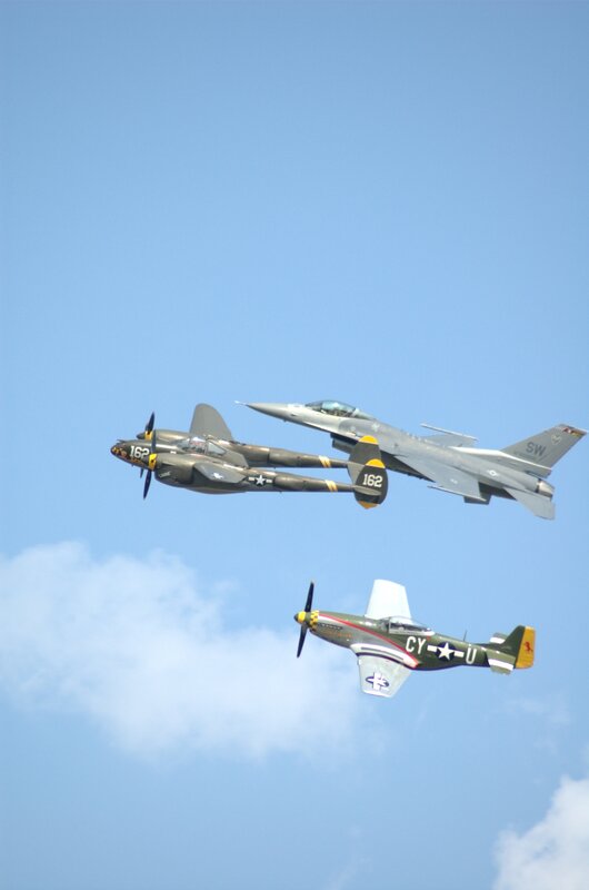 Three planes in formation