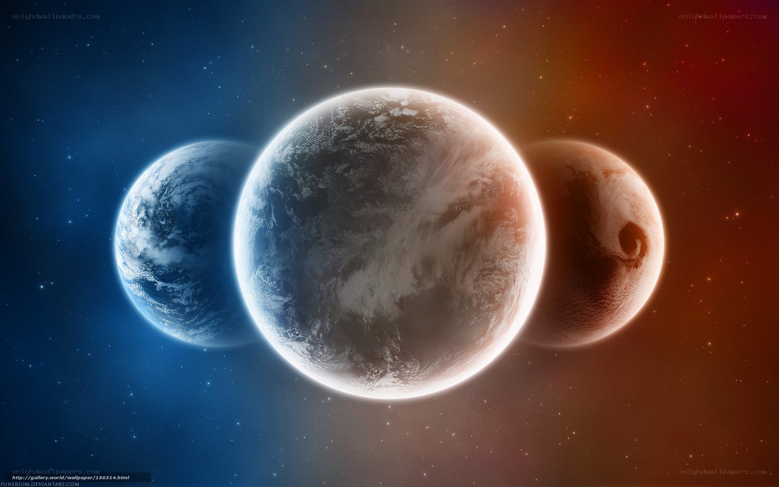 Three Planets in Space