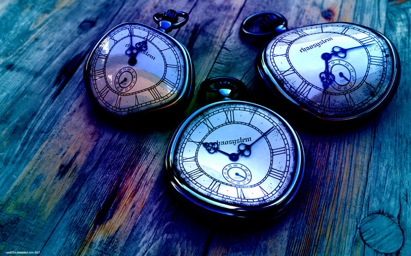 Three Pocket Watches — Blue, Dramatic