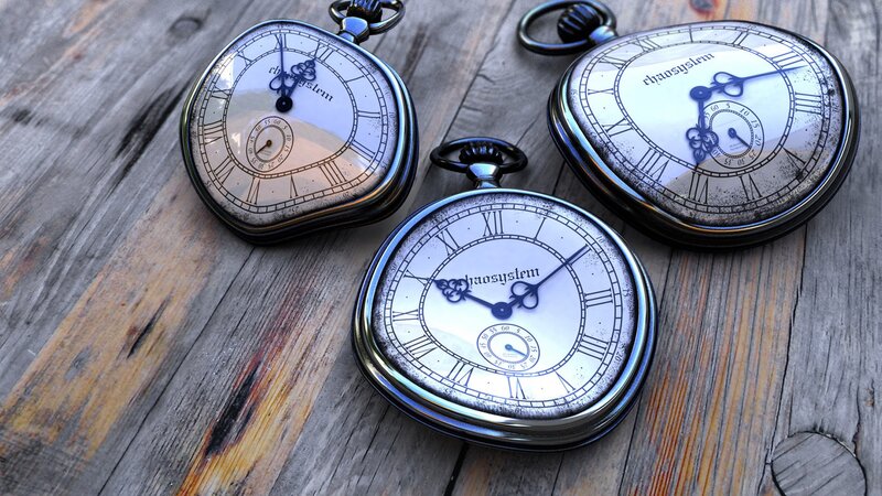 Three pocket watches on wood