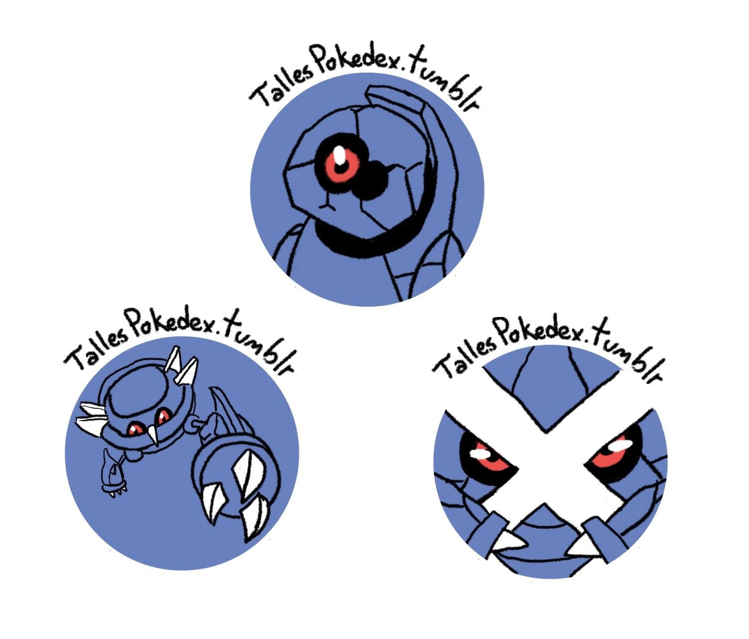 Three Pokémon character designs