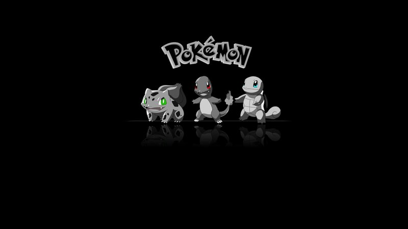 Three Pokémon Characters — Black, Dramatic, Digital Art, Logo