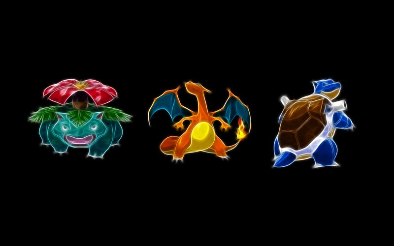 Three Pokémon Characters — Black, Dramatic