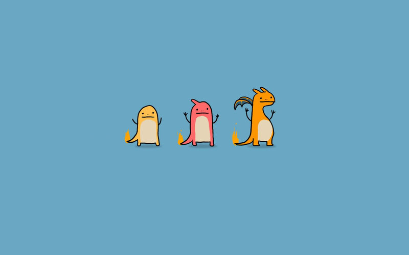 Three Pokémon Characters — Blue, Playful, Digital Art