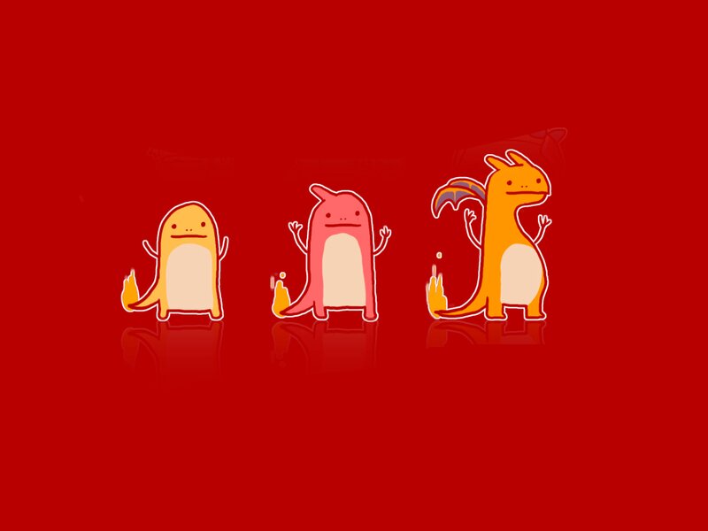 Three Pokémon Characters — Red
