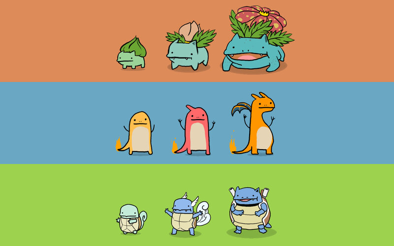 Three Pokémon Evolutions