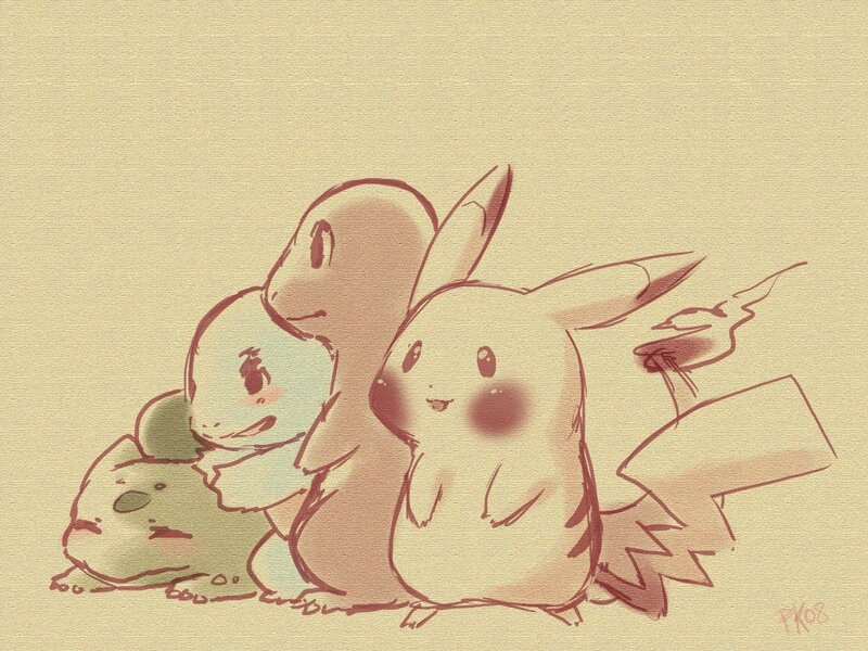 Three Pokémon Huddled Together