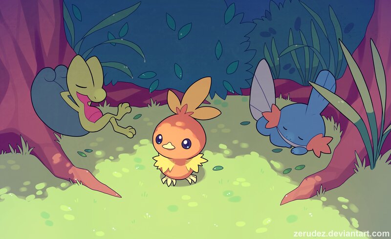 Three Pokémon in Forest