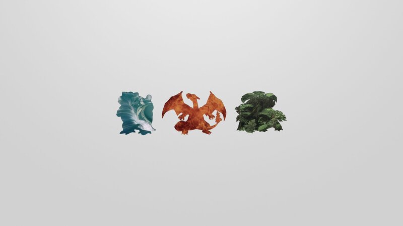 Three Pokémon Silhouettes — Blue