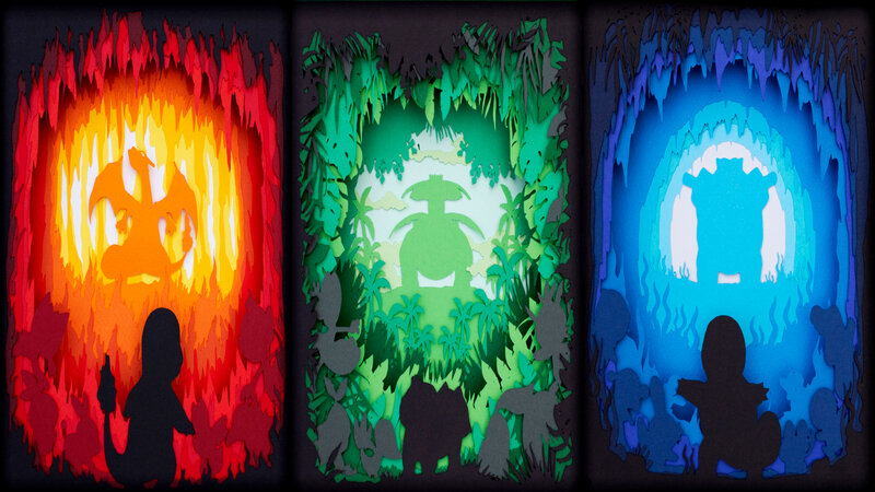 Three Pokémon Starters — Red