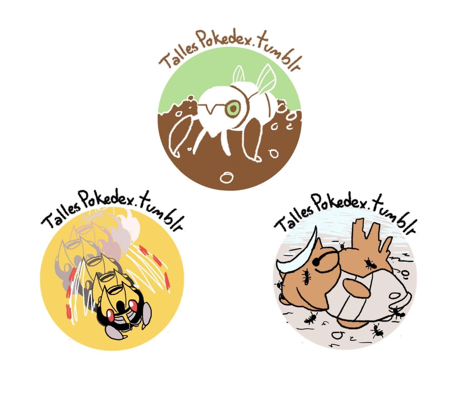 Three Pokémon stickers