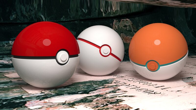 Three Pokeballs on Paper