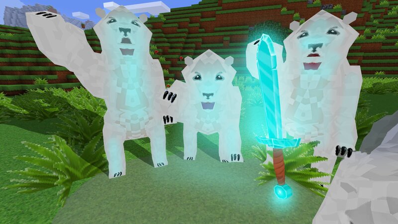 Three Polar Bears — Green