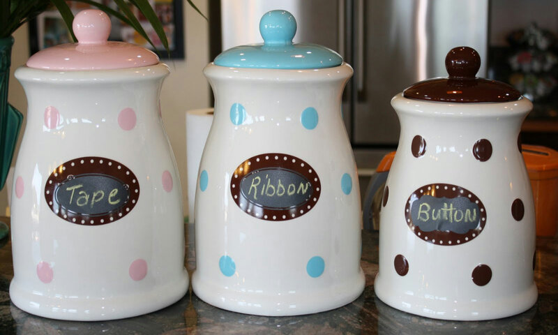 Three Polka-dot Canisters