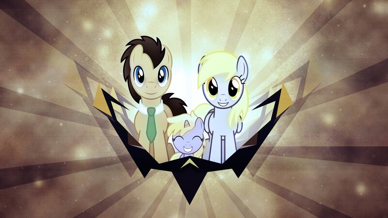 Three Ponies in a Family Portrait — Gold