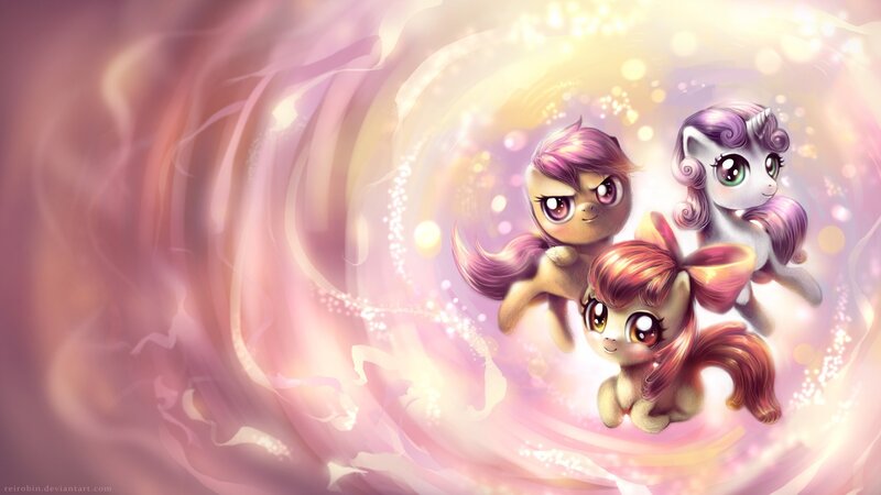 Three Ponies in a Swirl