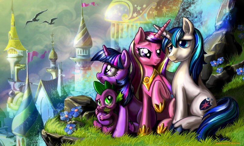 Three Ponies on a Hill — Purple