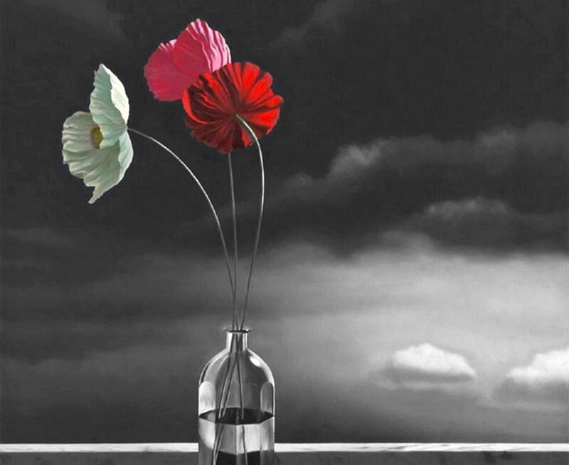 Three Poppies in a Vase