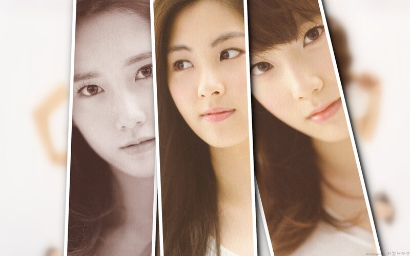 three portrait panels of a woman