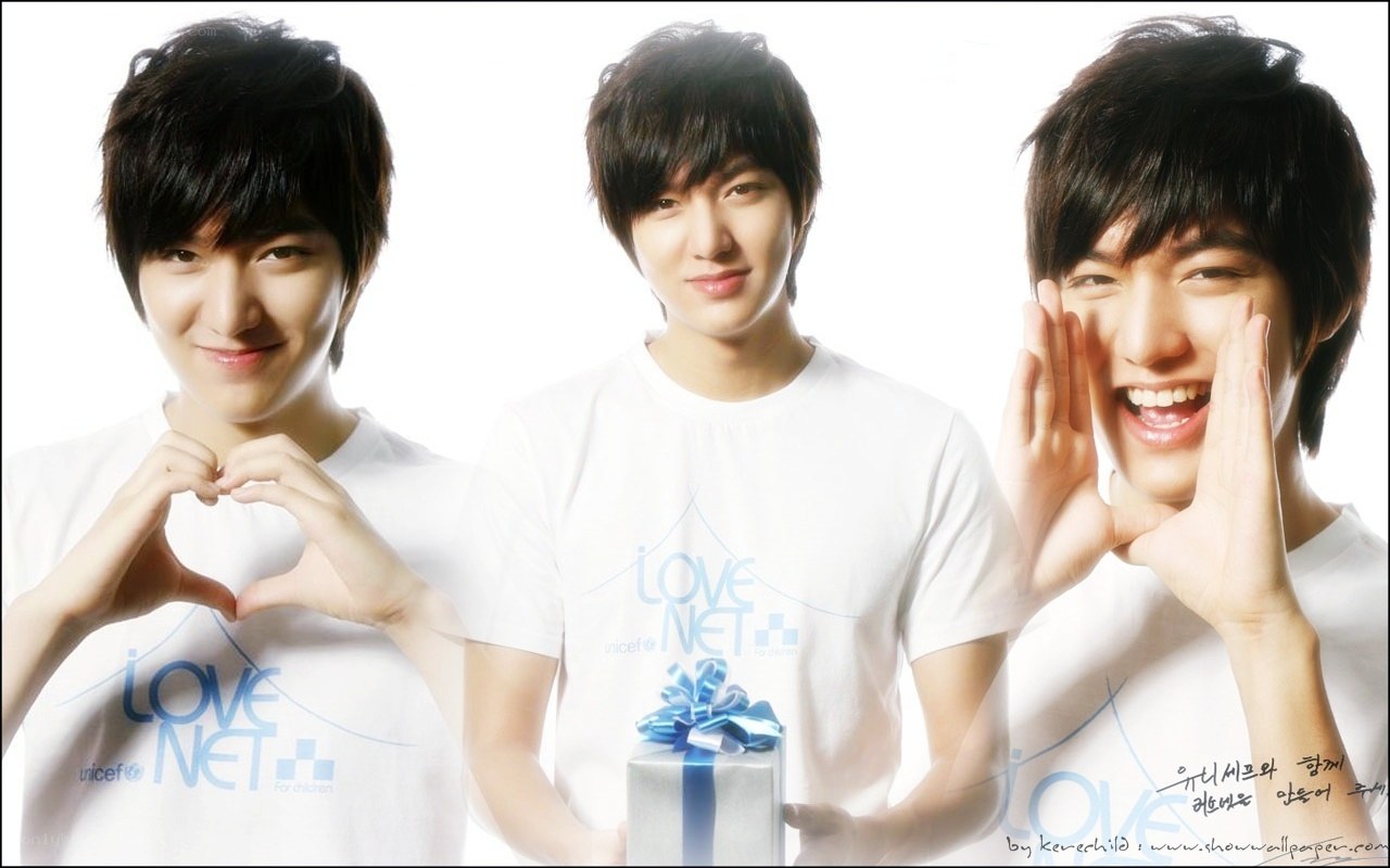 Three poses of a young man