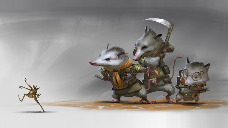 Three Possum Warriors