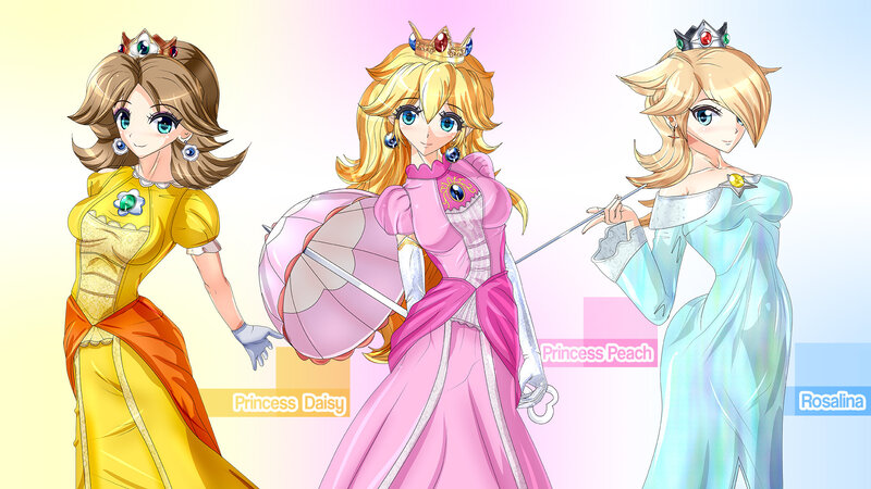 Three Princess Characters — Pink