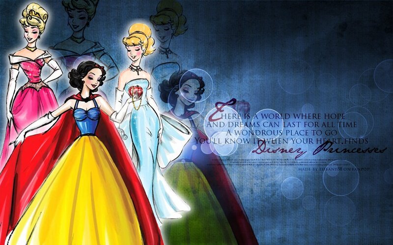 Three Princesses in Gowns — Blue