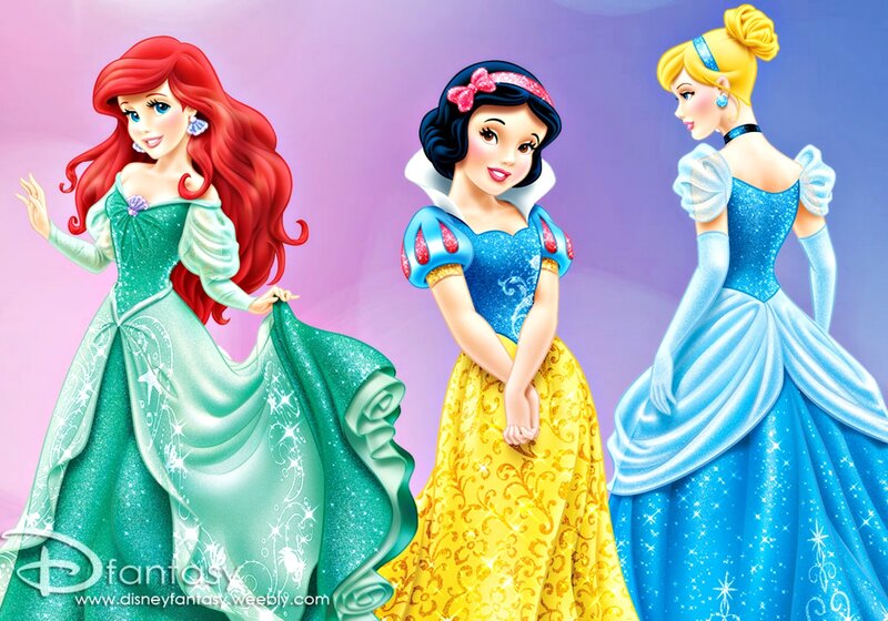 Three Princesses Standing — Blue, Fantastical
