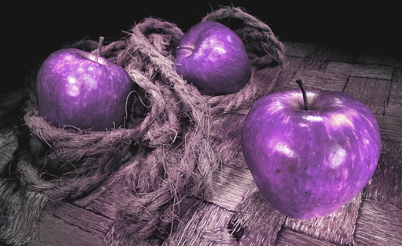 Three Purple Apples — Dramatic
